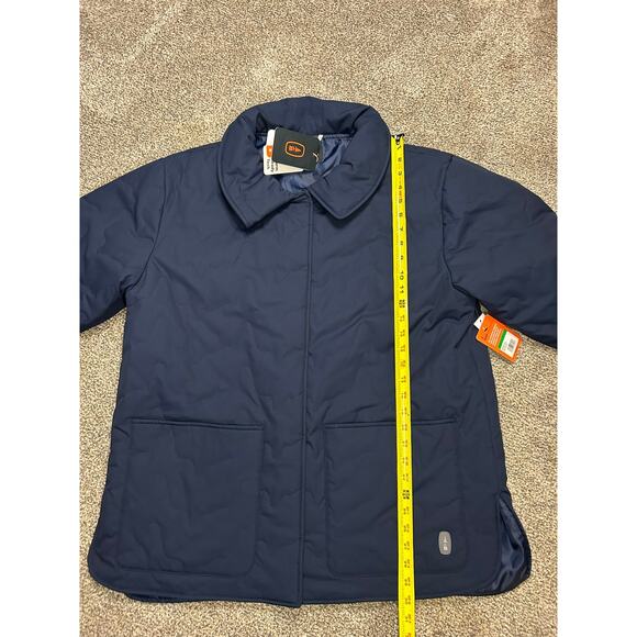 Macy's Bass Outdoor Women's Oversized Quilted Snap-up Jacket Navy Blue - Large - Picture 9 of 9